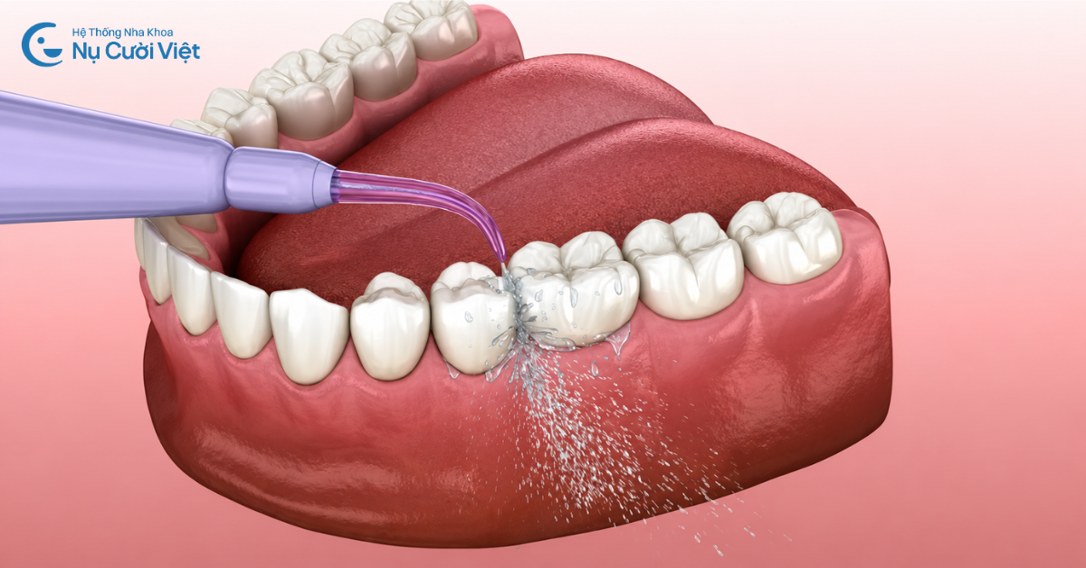 bọc răng sứ có dùng máy tăm nước được không