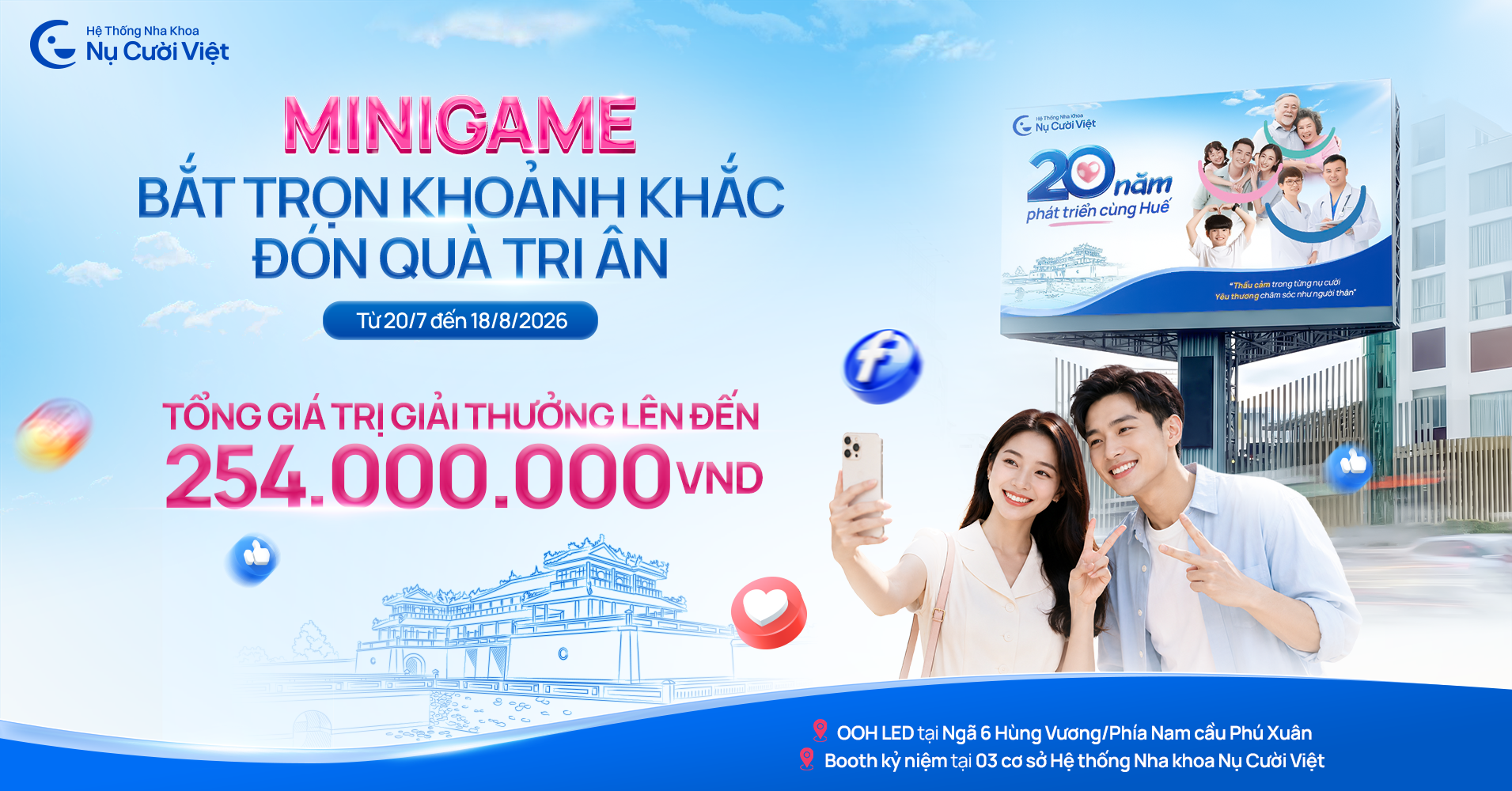 minigame sinh nhật 20 năm nha khoa nụ cười viêt