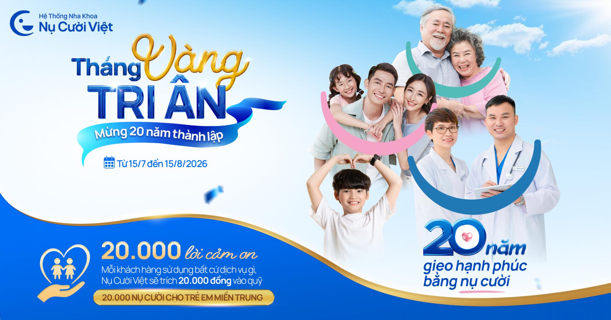 ưu đãi mừng sinh nhật 20 năm nha khoa nụ cười việt